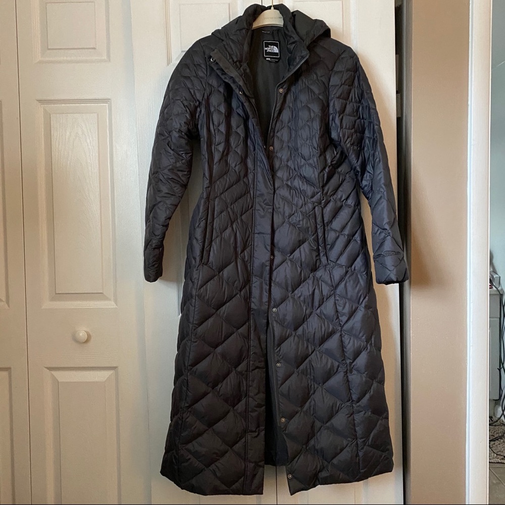 Northface Calf Length Puffer Down Gray Coat